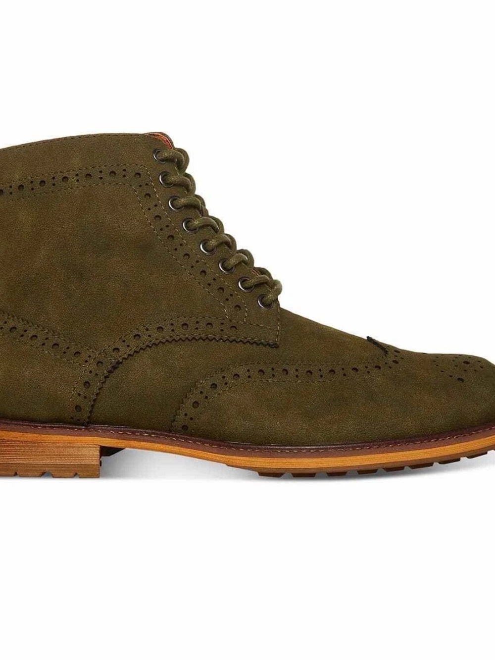 Steve Madden Olive Suede Brogue Chukka Boots